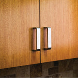 128 mm Center-to-Center Brushed Chrome Square Asher Cabinet Pull