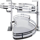 Hardware Resources - 15'' Polished Chrome and White Blind Corner Swingout for Openings on the Right of the Blind - Polished Chrome