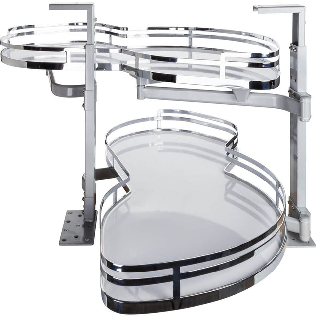 Hardware Resources - 21'' Polished Chrome and White Blind Corner Swingout for Openings on the Right of the Blind - Polished Chrome