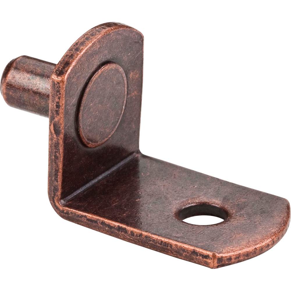 Hardware Resources - Antique Copper 5 mm Pin Angled Shelf Support with 3/4'' Arm and 1/8'' Hole - Priced and Sold by the Thousand - Antique Copper