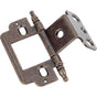 Hardware Resources - 270 degree Partial Wrap for 3/4'' Frame x 3/4'' Door, Inset Flush, ''A'' Style Minaret Tip Hinge - Antique Brass - Brushed Antique Brass