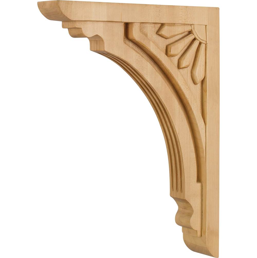 Hardware Resources - 2'' W x 10-11/16'' D x 14'' H Maple Art Deco Corbel - Unfinished