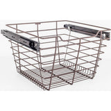 Hardware Resources - Dark Bronze Closet Pullout Basket with Slides 16''D x 17''W x 11''H - Dark Bronze