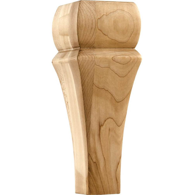 Hardware Resources - 3'' W x 3'' D x 8'' H Alder Square Contemporary Bun Foot - Unfinished