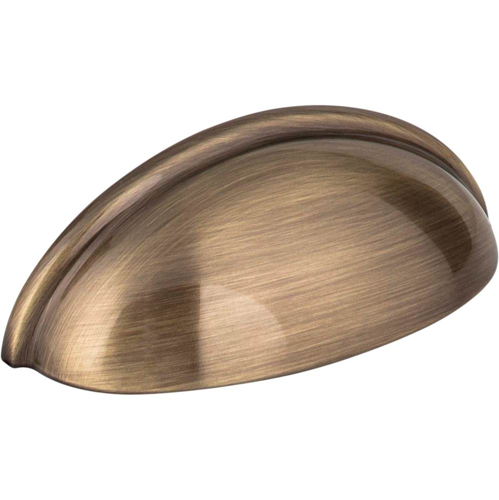 Hardware Resources - 3'' Center-to-Center Brushed Antique Brass Florence Cabinet Cup Pull - Brushed Antique Brass