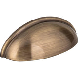Hardware Resources - 3'' Center-to-Center Brushed Antique Brass Florence Cabinet Cup Pull - Brushed Antique Brass