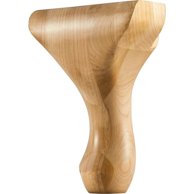 Hardware Resources - 4-1/4'' W x 2-5/8'' D x 6'' H Maple Queen Anne Center Leg - Unfinished