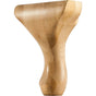 Hardware Resources - 4-1/4'' W x 2-5/8'' D x 6'' H Rubberwood Queen Anne Center Leg - Unfinished