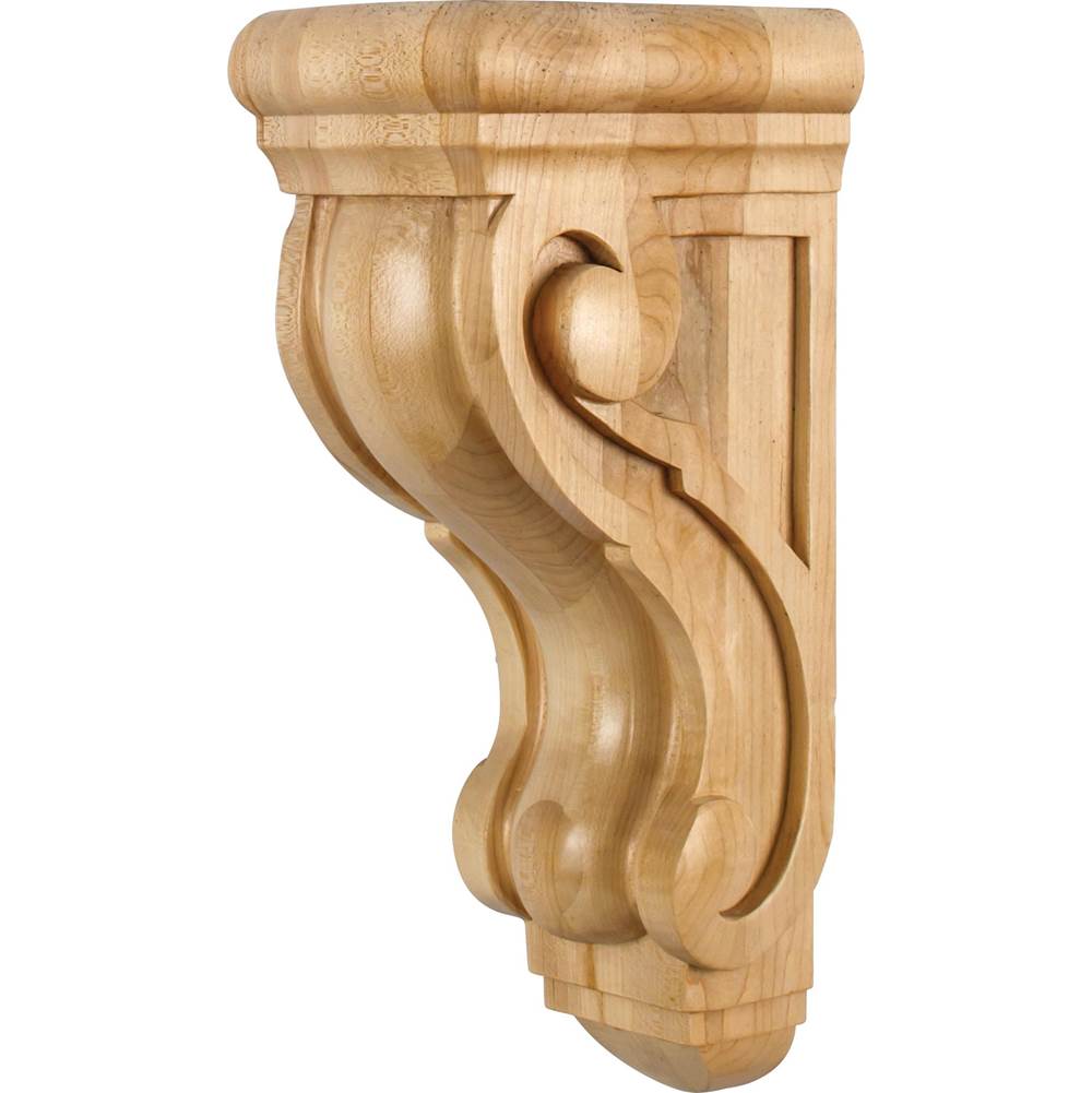 Hardware Resources - 5'' W x 6-3/4'' D x 14'' H Alder Scrolled Corbel - Unfinished
