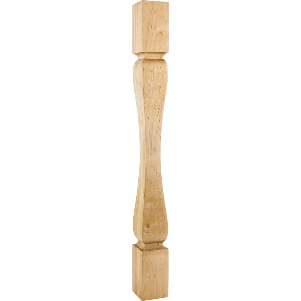 Hardware Resources - 3-1/2'' W x 3-1/2'' D x 35-1/2'' H Alder Baroque Minimalist Post - Unfinished