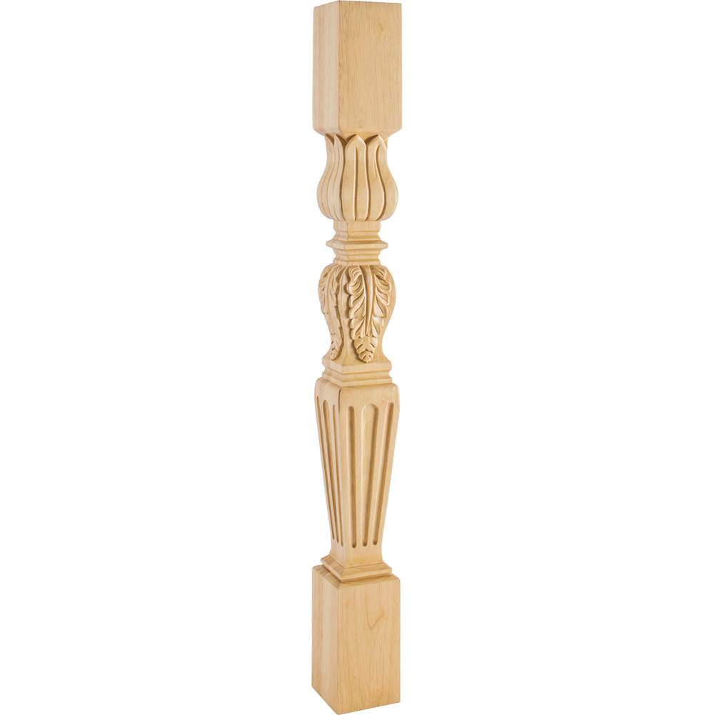 Hardware Resources - 3-1/2'' W x 3-1/2'' D x 35-1/2'' H Cherry Fluted Acanthus Post - Unfinished