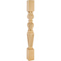 Hardware Resources - 3-1/2'' W x 3-1/2'' D x 35-1/2'' H Hard Maple Fluted Acanthus Post - Unfinished