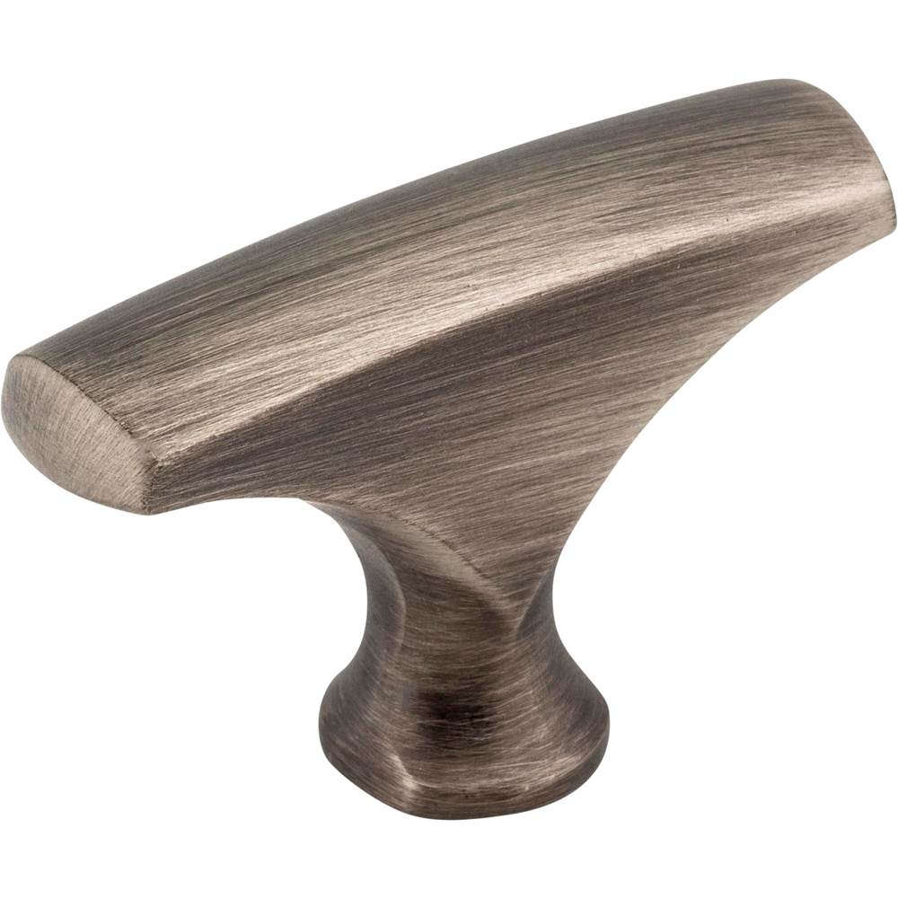 Hardware Resources - 1-5/8'' Overall Length Brushed Pewter Aiden Cabinet ''T'' Knob - Brushed Pewter