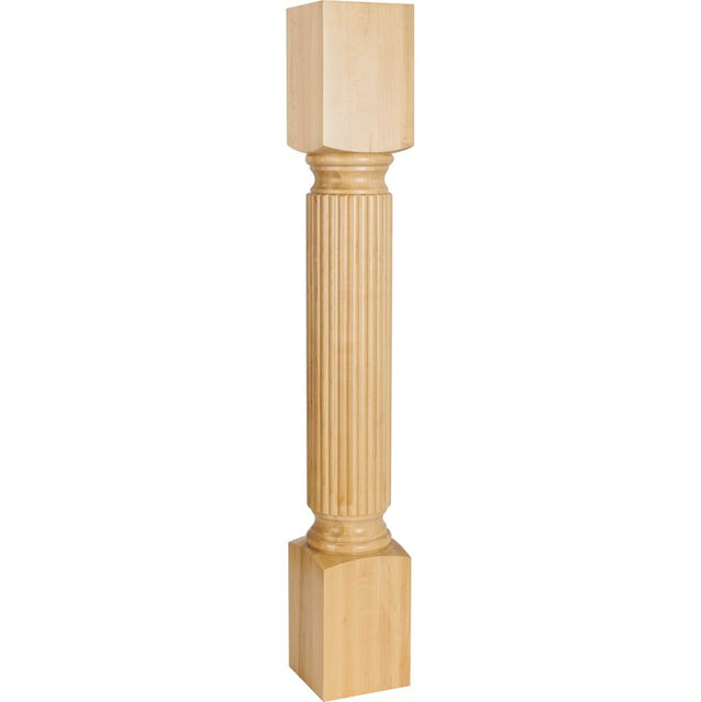 Hardware Resources - 5'' W x 5'' D x 35-1/2'' H Rubberwood Reed Post - Unfinished