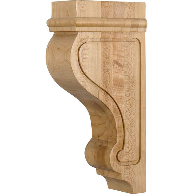 Hardware Resources - 3'' W x 5-3/4'' D x 12'' H Rubberwood Arts and Crafts Corbel - Unfinished