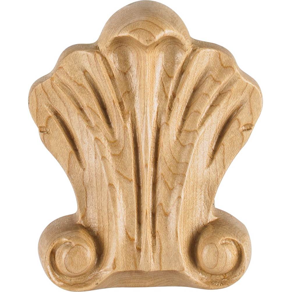 Hardware Resources - 3-1/4'' W x 3/4'' D x 3-3/4'' H Cherry Shell Applique - Unfinished