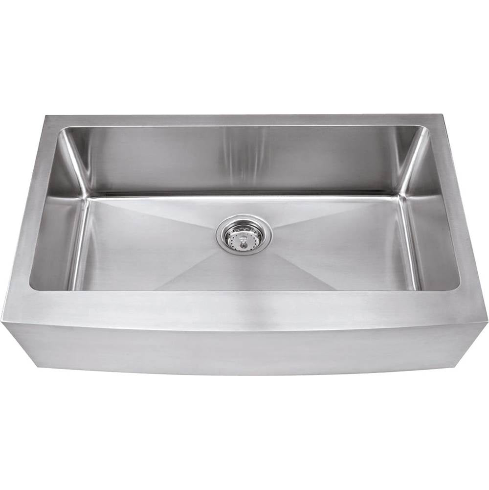 Hardware Resources - 35-7/8'' L x 20-3/4'' W x 10'' D Farmhouse/Apron Front 16 Gauge Stainless Steel Single Bowl Sink - Stainless Steel