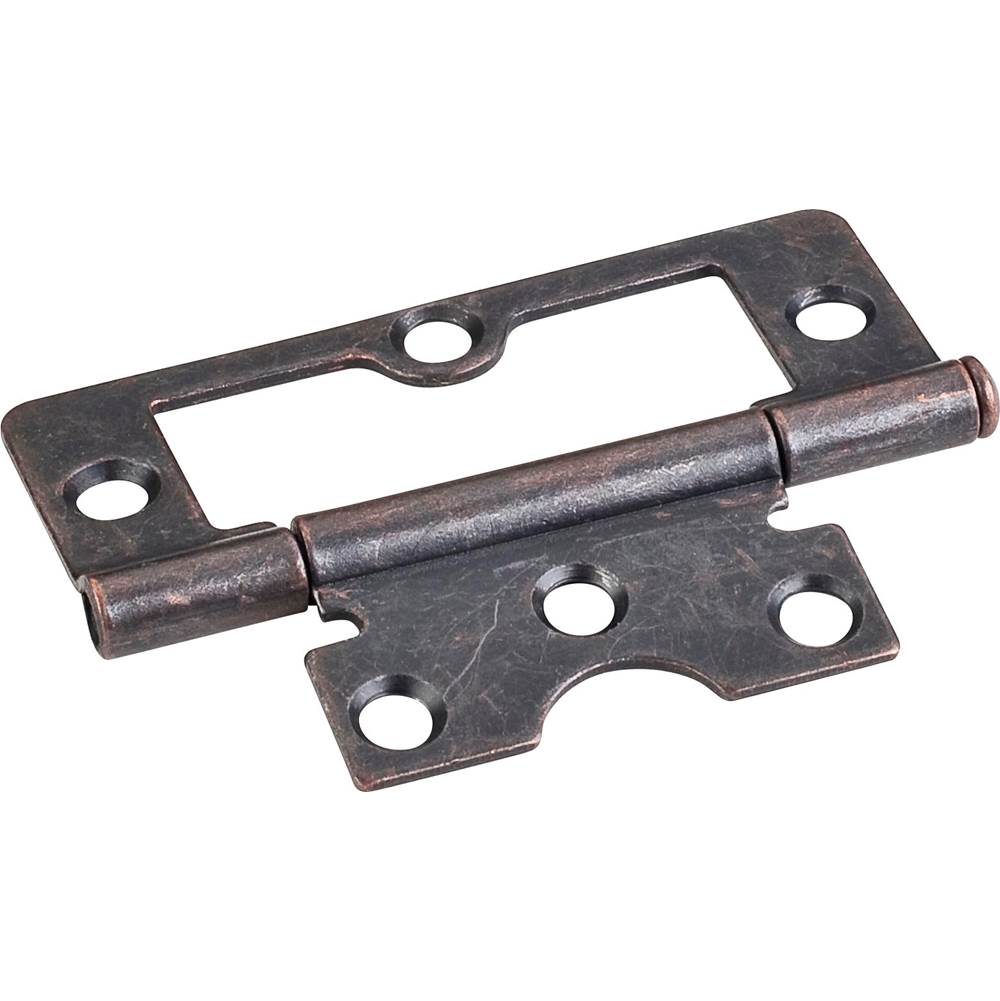 Hardware Resources - Dark Antique Copper Machined 3'' Swaged Loose Pin Non-Mortise Hinge with 6 Holes - Distressed Antique Brass