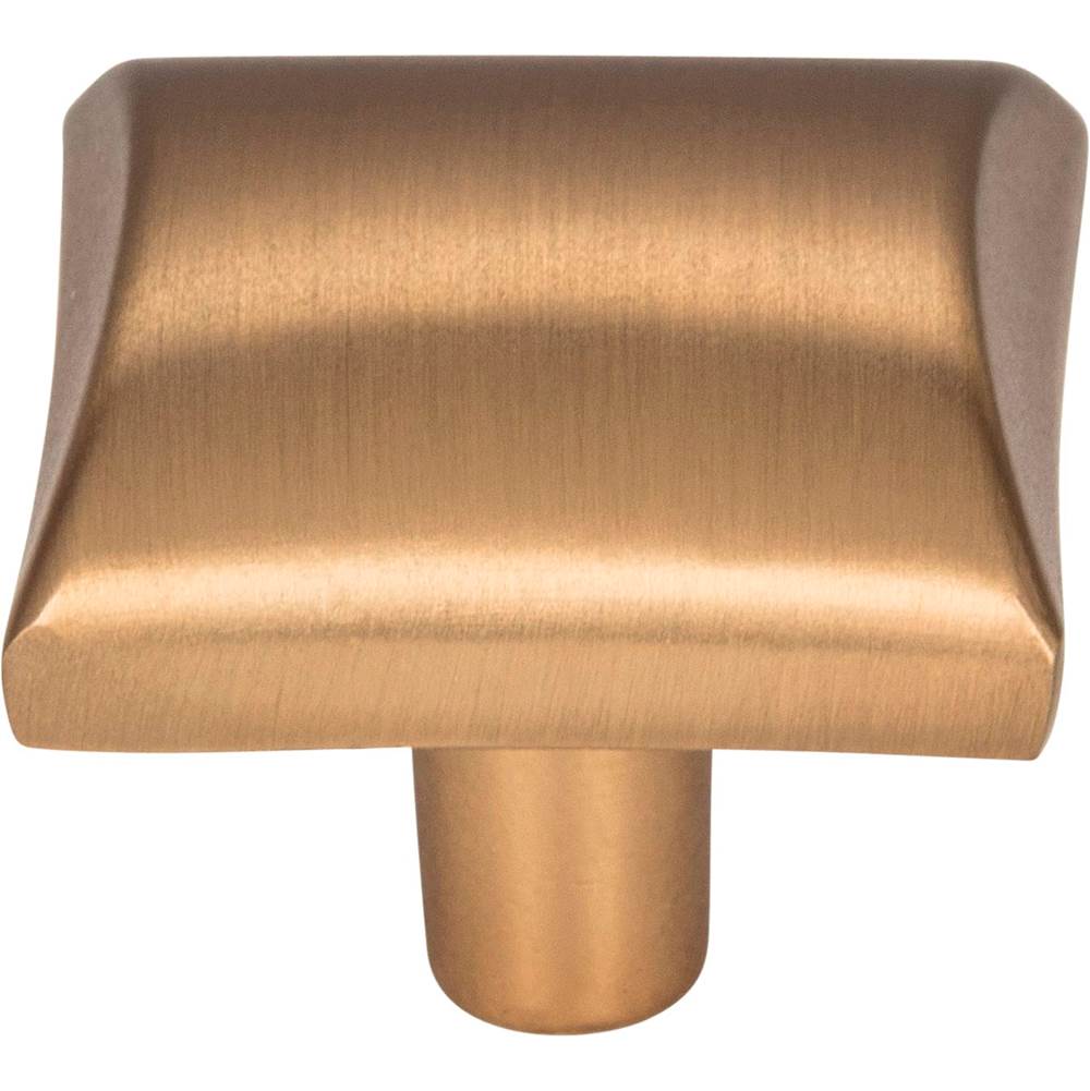 1-1/8'' Overall Length Distressed Antique Brass Square Glendale Cabinet Knob