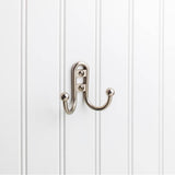 Hardware Resources - 2-9/16'' Satin Nickel Classic Double Prong Ball End Wall Mounted Hook - Satin Nickel