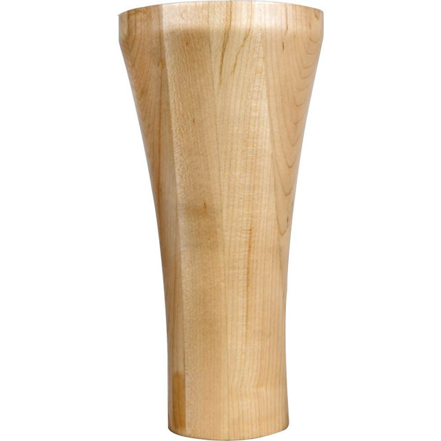 Hardware Resources - 4'' W x 4'' D x 8'' H Hard Maple Contemporary Cove Bun Foot - Unfinished