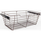 Hardware Resources - Dark Bronze Closet Pullout Basket with Slides 16''D x 23''W x 11''H - Dark Bronze