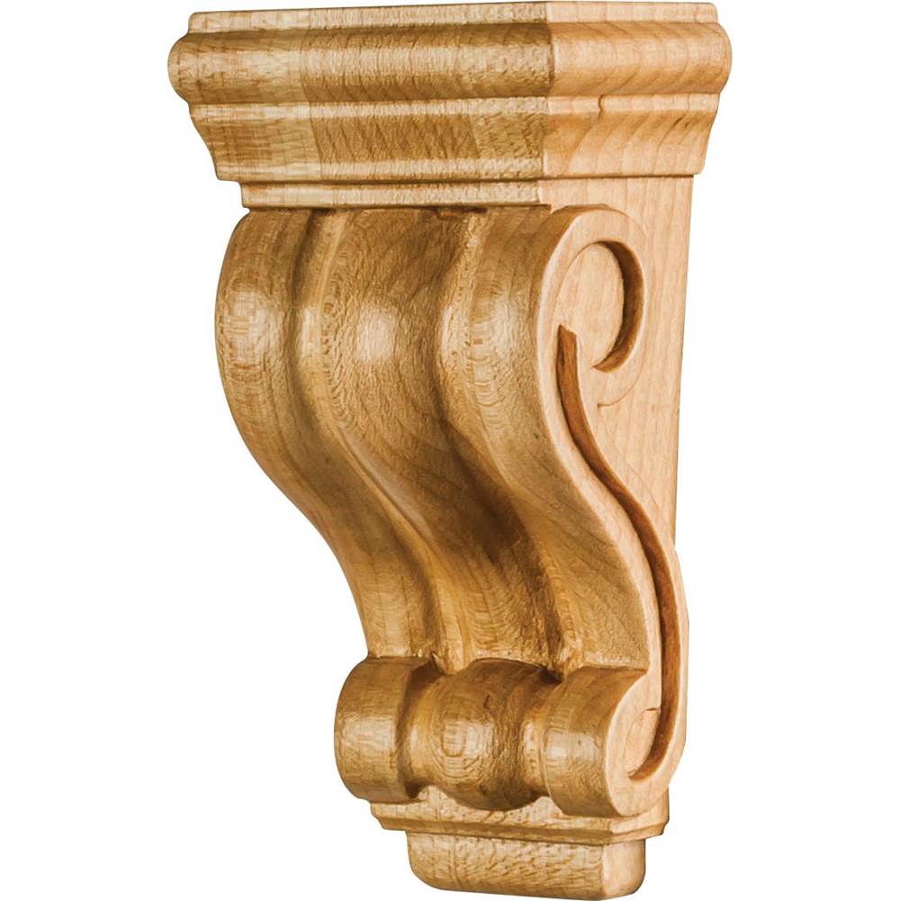 Hardware Resources - 2'' W x 1-1/16'' D x 4'' H Rubberwood Scrolled Corbel - Unfinished