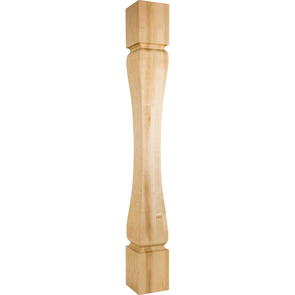 Hardware Resources - 5'' W x 5'' D x 42'' H Rubberwood Baroque Minimalist Post - Unfinished
