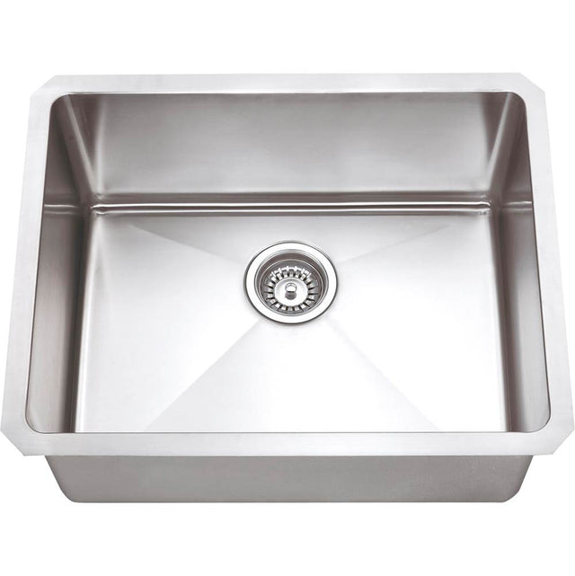 Hardware Resources - 23'' L x 18'' W x 10'' D Undermount 16 Gauge Handmade Stainless Steel Single Bowl Sink - Stainless Steel