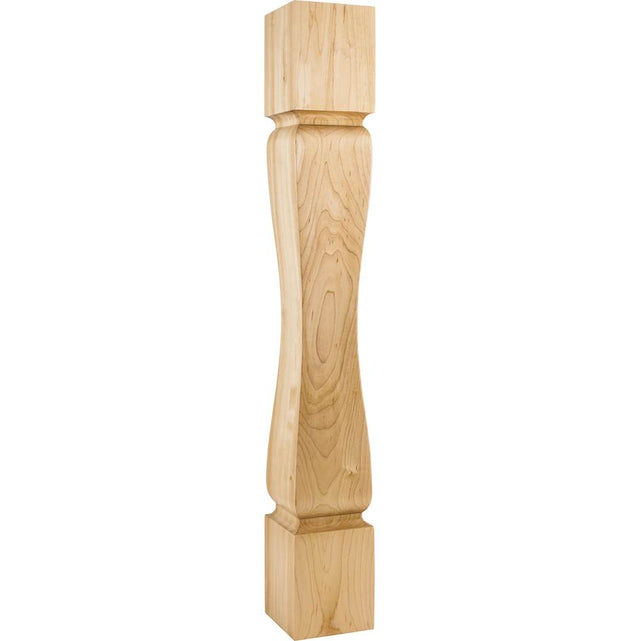 Hardware Resources - 5'' W x 5'' D x 35-1/2'' H Alder Baroque Minimalist Post - Unfinished