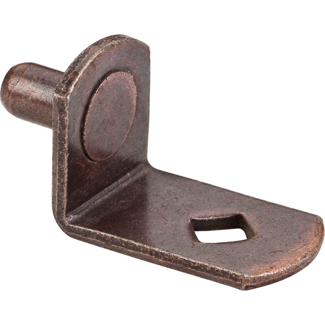 Hardware Resources - Antique Copper 5 mm Pin Angled Shelf Support with 3/4'' Arm and Diamond Hole - Priced and Sold by the Thousand - Antique Copper
