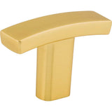 Hardware Resources - 1-1/2'' Overall Length Brushed Gold Square Thatcher Cabinet ''T'' Knob - Brushed Gold