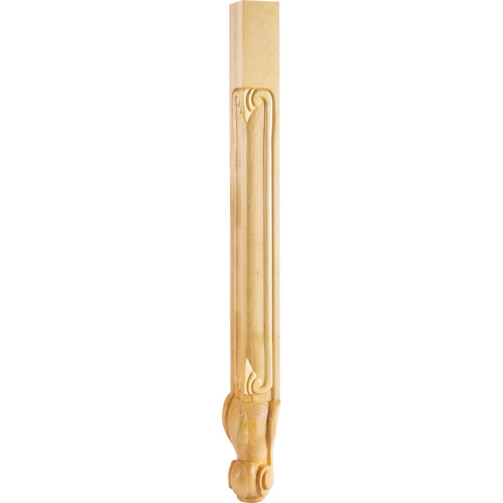 Hardware Resources - 2-3/4'' W x 2-3/4'' D x 35-1/4'' H Maple French Cut Corner Leg - Unfinished