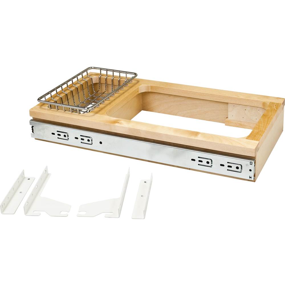 Hardware Resources - Single White 50 Quart Top-Mount Trashcan Pullout for 12'' Opening - White