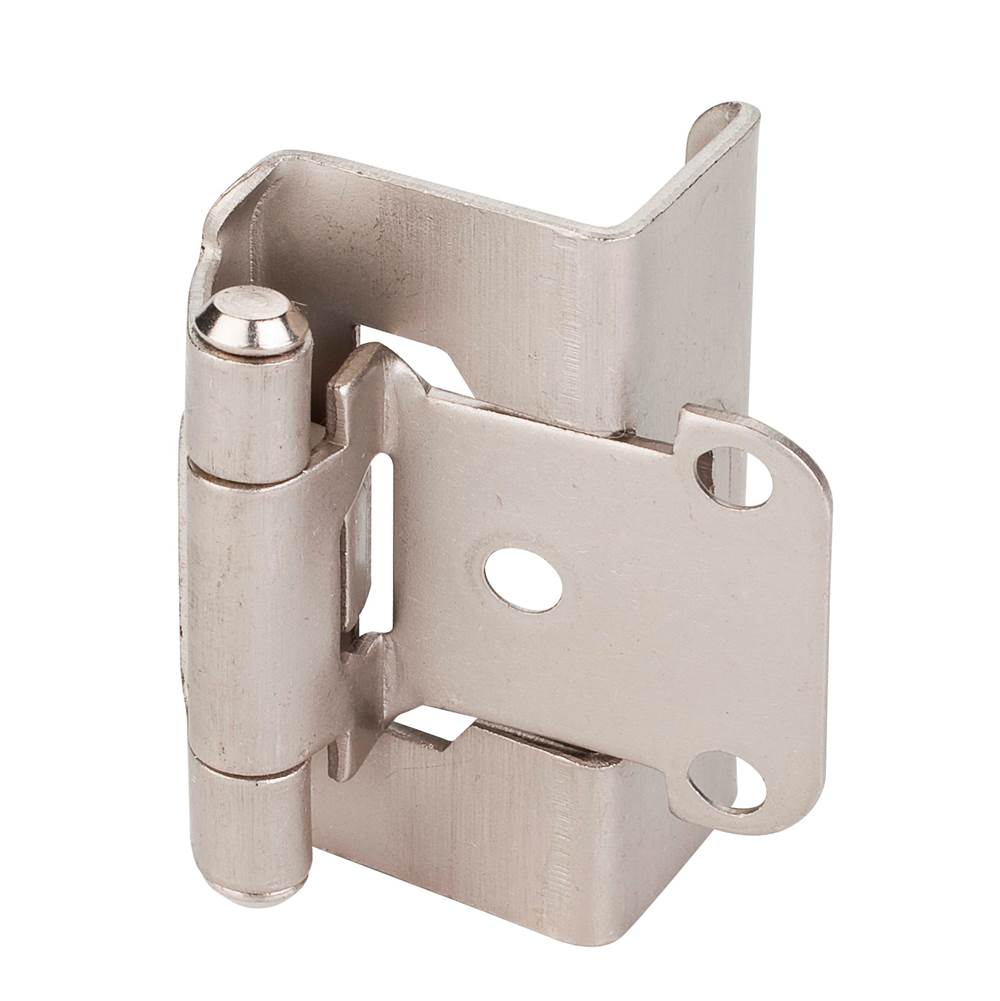 Hardware Resources - 1/2'' Overlay, 3/4'' Frame Full Wrap Self Closing Hinge Without Screws - Satin Nickel - Satin Nickel