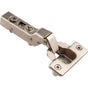 Hardware Resources - 110 degree Heavy Duty Partial Overlay Cam Adjustable Self-close Hinge with Press-in 8 mm Dowels - Polished Nickel