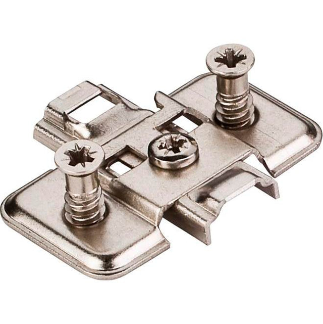 Hardware Resources - Standard Duty 0 mm Cam Adj Steel Plate with Euro Screws for 500 Series Euro Hinges - Polished Nickel