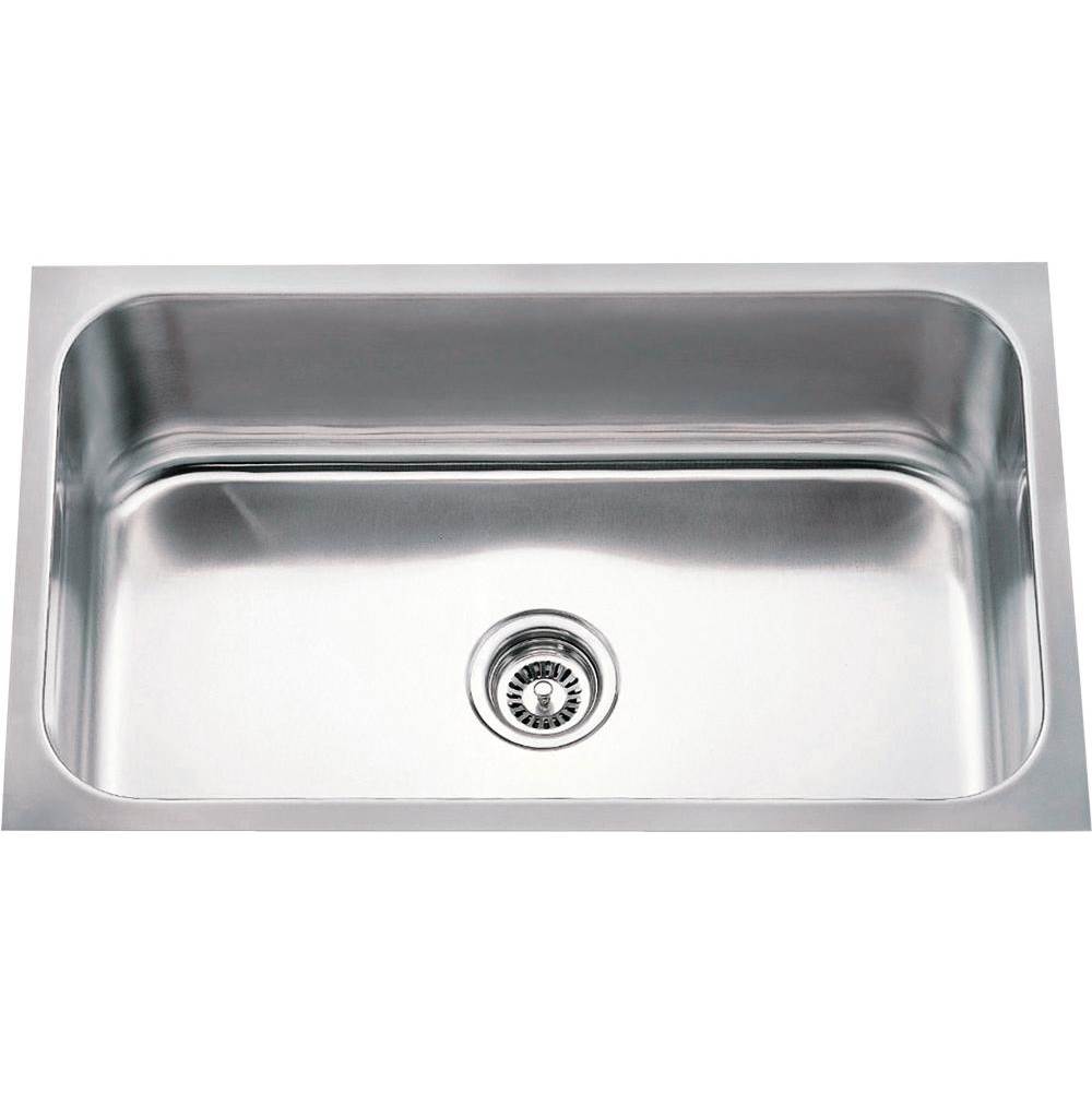 Hardware Resources - 30'' L x 18'' W x 9'' D Undermount 18 Gauge Stainless Steel Single Bowl Sink - Stainless Steel