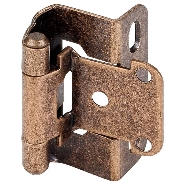 Hardware Resources - 1/2'' Overlay Self-closing Partial Wrap 2 Hole Burnished Brass - Burnished Brass