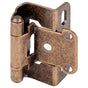 Hardware Resources - 1/2'' Overlay Self-closing Partial Wrap 2 Hole Burnished Brass - Burnished Brass