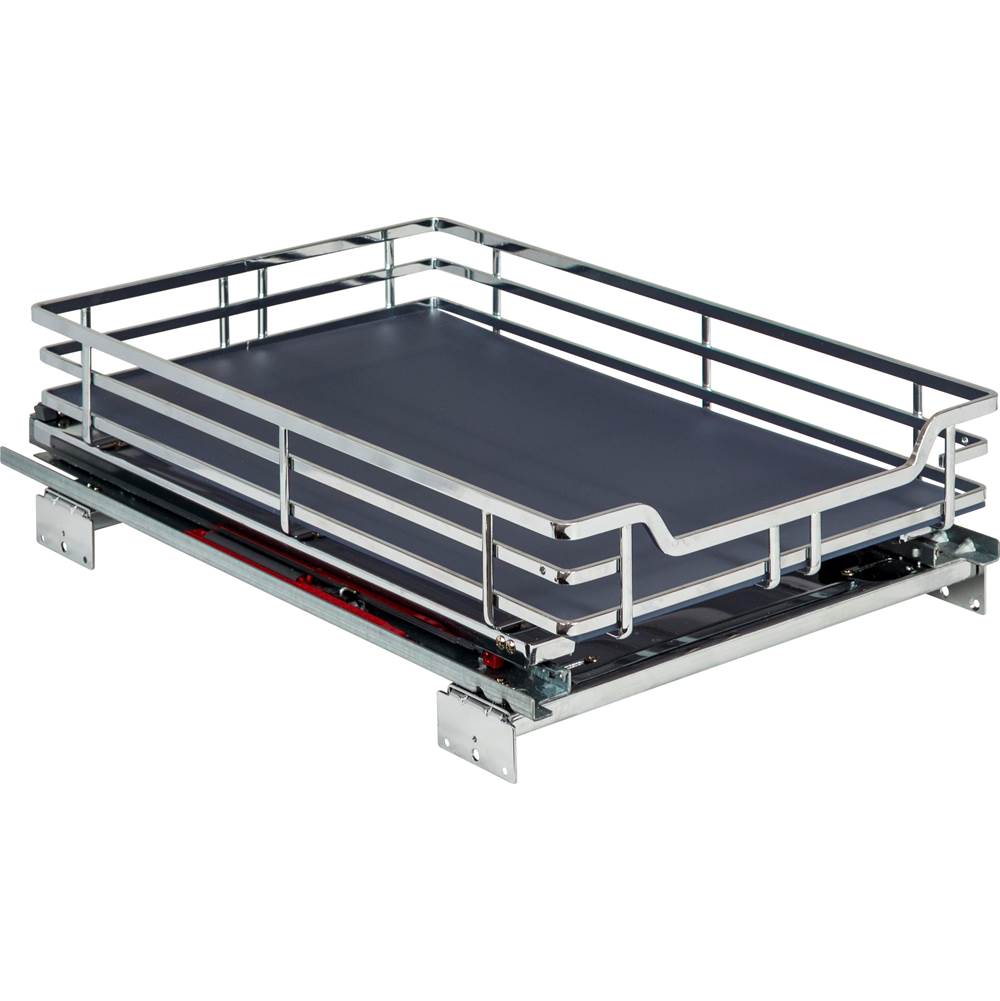 Hardware Resources - 15'' Polished Chrome STORAGE WITH STYLE  Metal Soft-close Pullout Basket - Polished Chrome