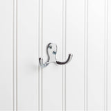 Hardware Resources - 1-7/8'' Polished Chrome Heavy Duty Double Prong Wall Mounted Hook - Polished Chrome
