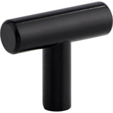 Hardware Resources - 1-9/16'' Overall Length Hollow Matte Black Stainless Steel Naples Cabinet ''T'' Knob - Matte Black Stainless Steel