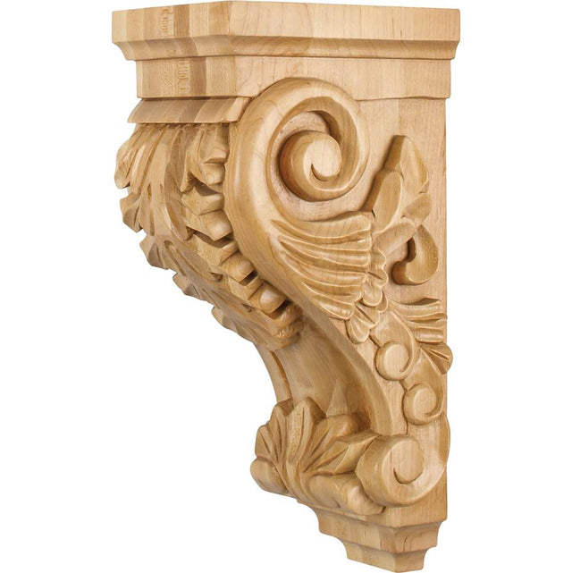 Hardware Resources - 5'' W x 7'' D x 14'' H Maple Acanthus Corbel - Unfinished