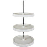 Hardware Resources - 18'' Round Three-Shelf Plastic Lazy Susan Set - White