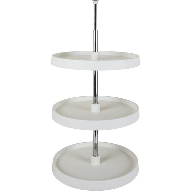 Hardware Resources - 18'' Round Three-Shelf Plastic Lazy Susan Set - White