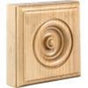 Hardware Resources - 3-1/2'' W x 1-1/8'' D x 3-1/2'' H Bead Edge Alder Traditional Rosette - Unfinished