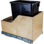 Hardware Resources - Single 35 Quart Wood Bottom-Mount Soft-close Trashcan Rollout for Hinged Doors, Includes Black Can - Black