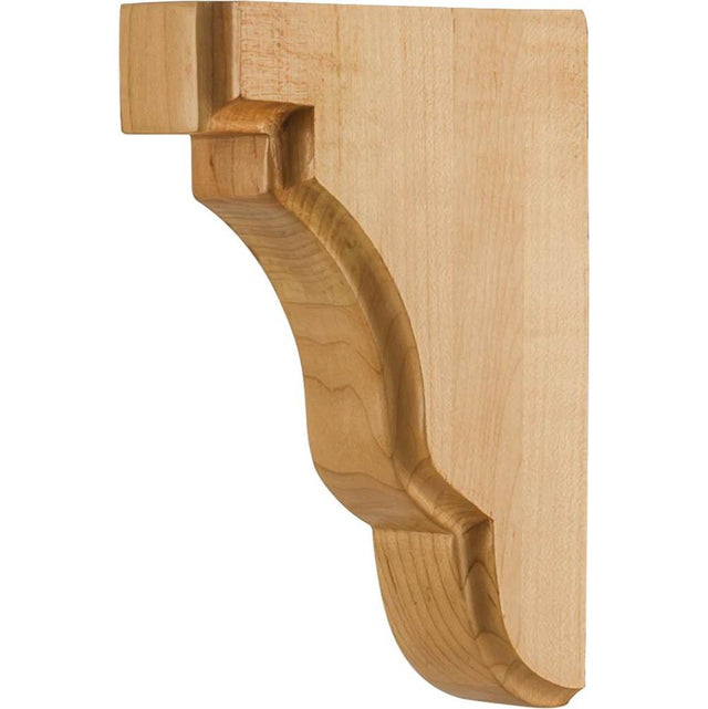 Hardware Resources - 1-3/4'' W x 5'' D x 7'' H Rubberwood Square Edge Corbel - Unfinished