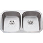 Hardware Resources - 32-1/4'' L x 18-1/2'' W x 9'' D Undermount 18 Gauge Stainless Steel 50/50 Double Bowl Sink - Stainless Steel
